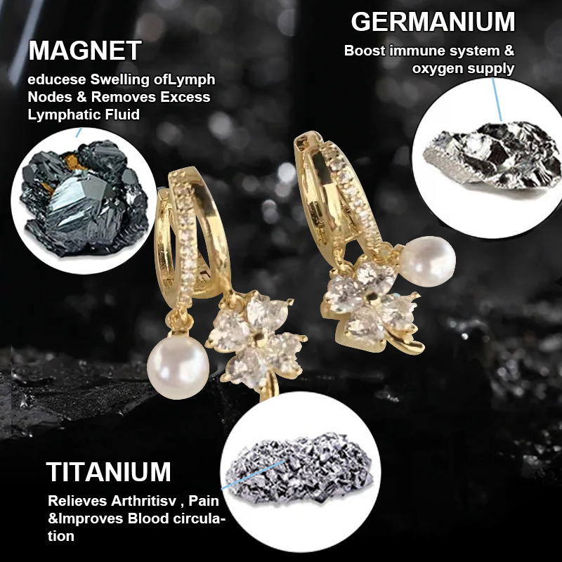 š„LAST DAY SALE-80% OFF)DIYSTAR⢠Four-Leaf Clover Lymphvity Magne Therapy Germanium Earrings