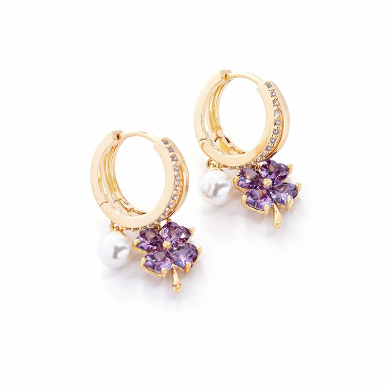 š„LAST DAY SALE-80% OFF)DIYSTAR⢠Four-Leaf Clover Lymphvity Magne Therapy Germanium Earrings