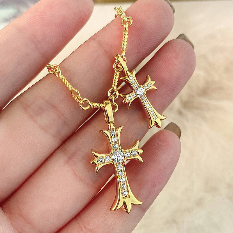 💎💎DIYSTAR™ Lymphatic Magnetic Therapy Cross Design Diamond Necklace