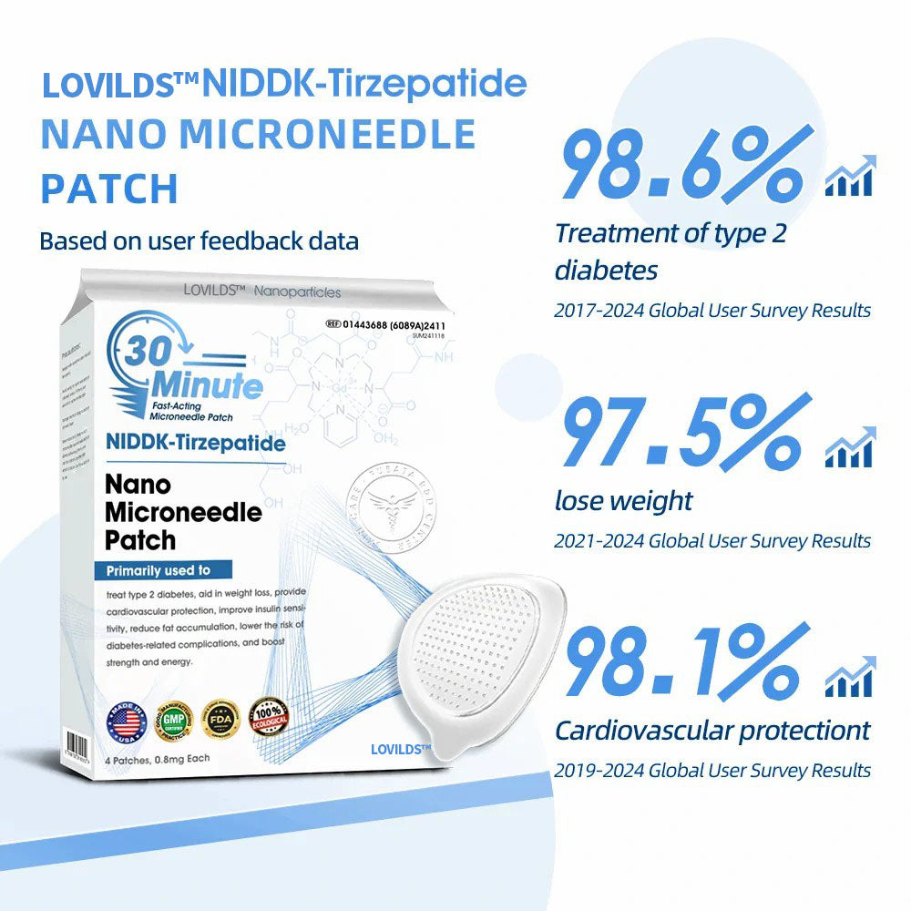 【LOVILDS™ Official Store】 NIDDK-Tirzepatide Nano Microneedle Patch (Zero Pain, 24/7 Release | Lose 20lbs FAST | 90% Sugar Drop | )