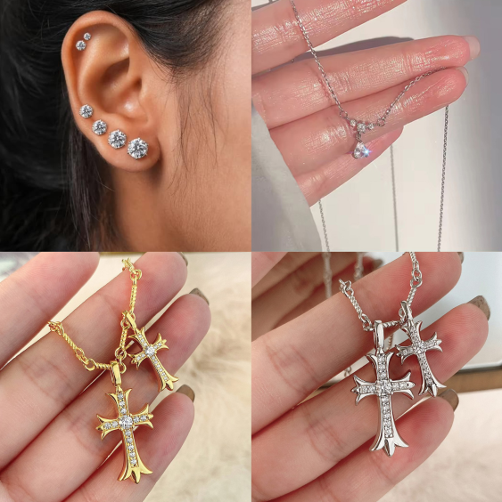 💎💎DIYSTAR™ Lymphatic Magnetic Therapy Cross Design Diamond Necklace