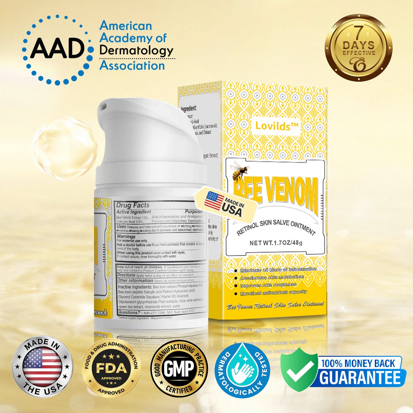 Official Store：Made and Shipped from USA🇺🇸Turonu Bee Venom Retinol Skin Salve Ointment 🐝𝐀𝐀𝐃 𝐑𝐄𝐂𝐎𝐌𝐌𝐄𝐍𝐃𝐒(🔥55% Off for a Limited Time!)