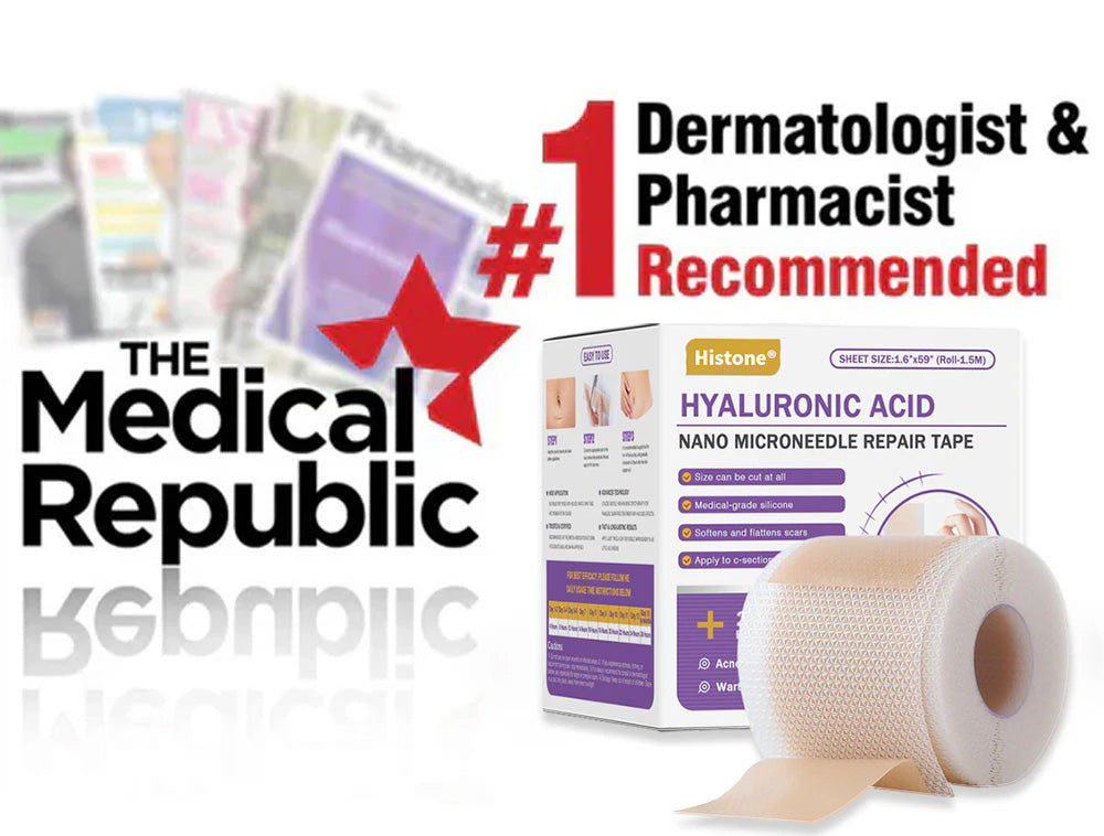 ✅Official Store |Histone® Hyaluronic Acid Nano Microneedle Repair Tape🍁🏥(Treatment of old and new scars, reduction of surgical scars, stretch marks, keloids, acne, burns, warts, dermatomes and varicose veins)