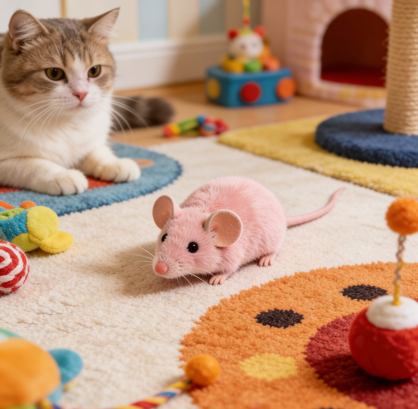 Realistic Plush Mouse Cat Toy