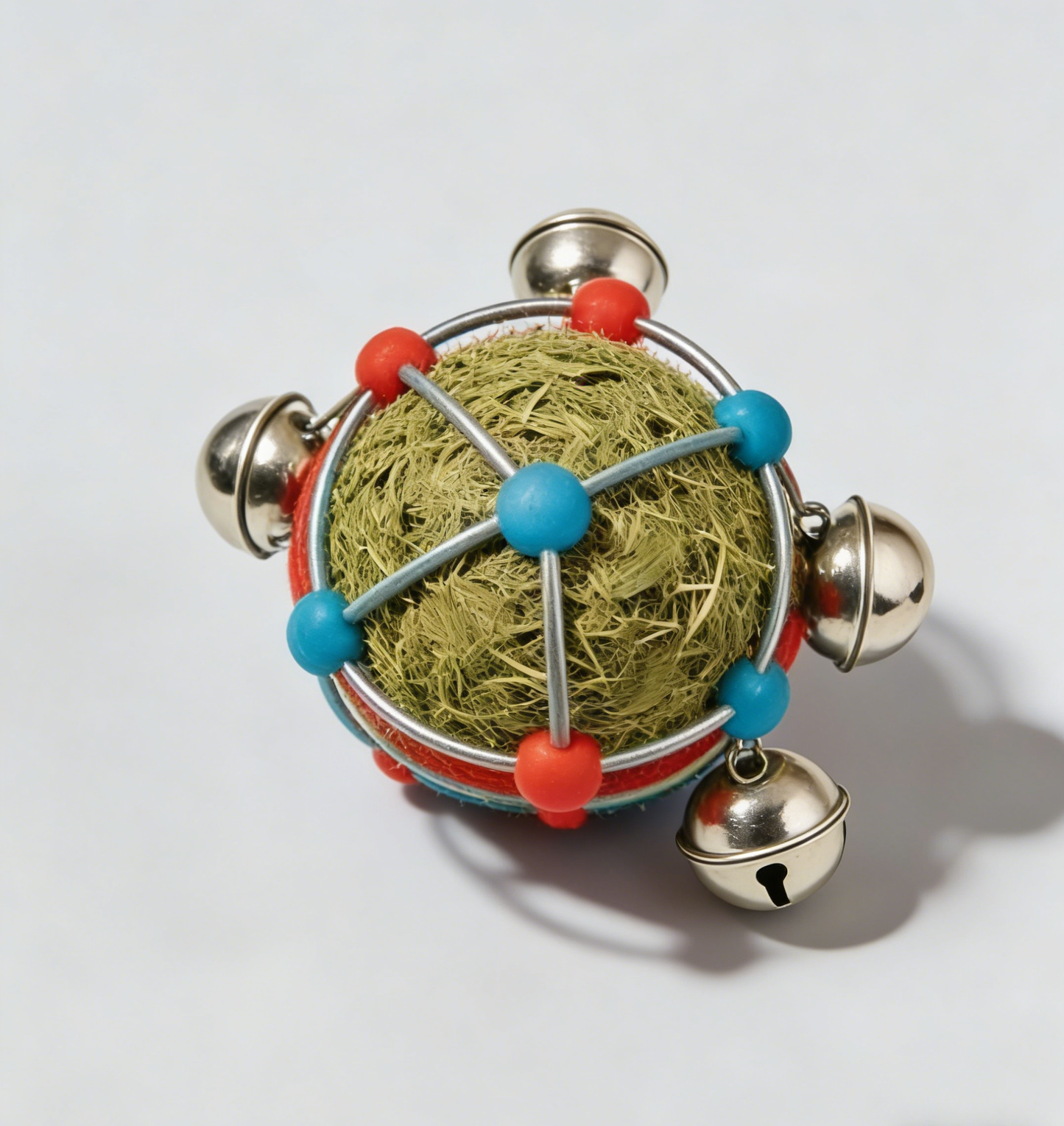 Natural Grass Ball Bell Cat Toy – Interactive Jingle Toy for Cats & Kittens