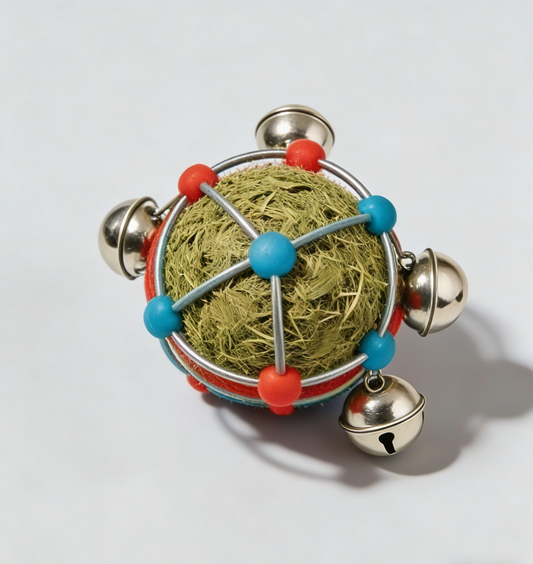 Natural Grass Ball Bell Cat Toy – Interactive Jingle Toy for Cats & Kittens