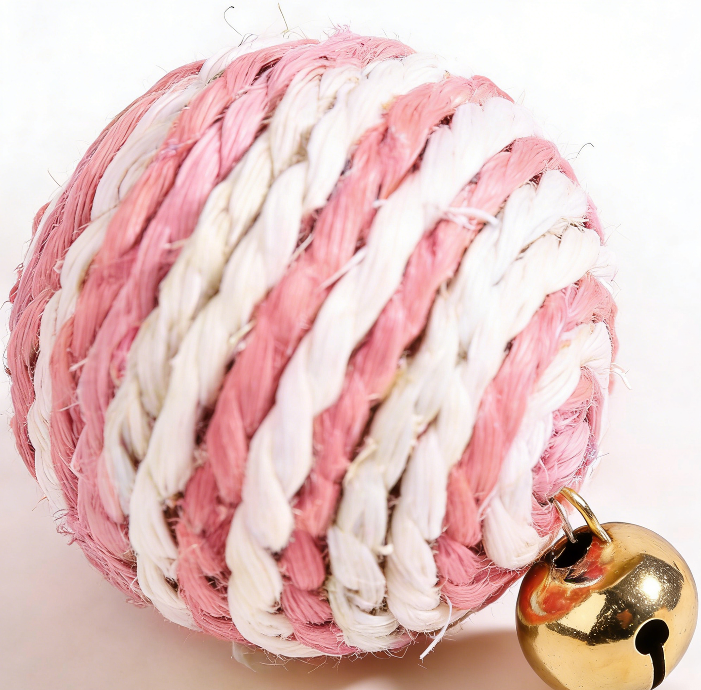 Colorful Sisal Rope Bell Ball Cat Toy – 2-Pack Interactive Woven Ball with Jingle Bell
