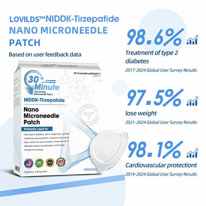 【LOVILDS™ Official Store】 NIDDK-Tirzepatide Nano Microneedle Patch （Zero Pain, 24/7 Release | Lose 20lbs FAST | 90% Sugar Drop | ）
