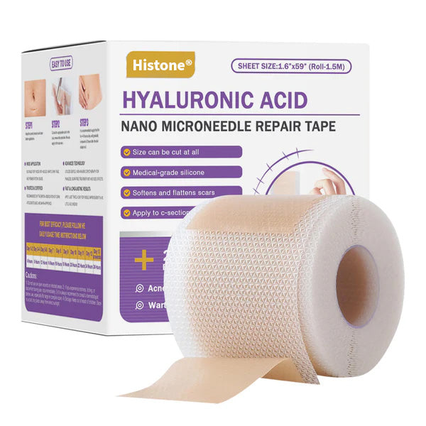 ✅Official Store |Histone® Hyaluronic Acid Nano Microneedle Repair Tape🍁🏥(Treatment of old and new scars, reduction of surgical scars, stretch marks, keloids, acne, burns, warts, dermatomes and varicose veins)