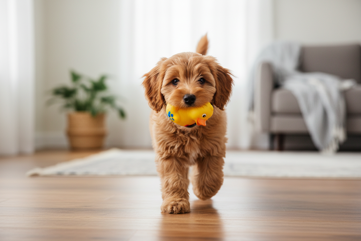 Play - Small Dog Carrying Duck