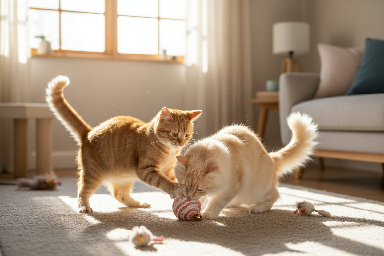 Play - Two Cats Playing Together
